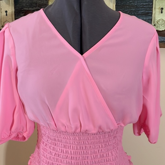 1. State Bubblegum Pink Semi-sheer Peasant Blouse Size Small - Picture 11 of 14